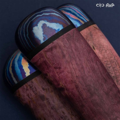 Универсальный нож Лиса, сталь Elmax, ZlaTi, рукоять стабилизированная карельская береза в интернет-магазине art-steel.ru Универсальный нож Лиса, сталь Elmax, ZlaTi, рукоять стабилизированная карельская береза в интернет-магазине art-steel.ru, фото