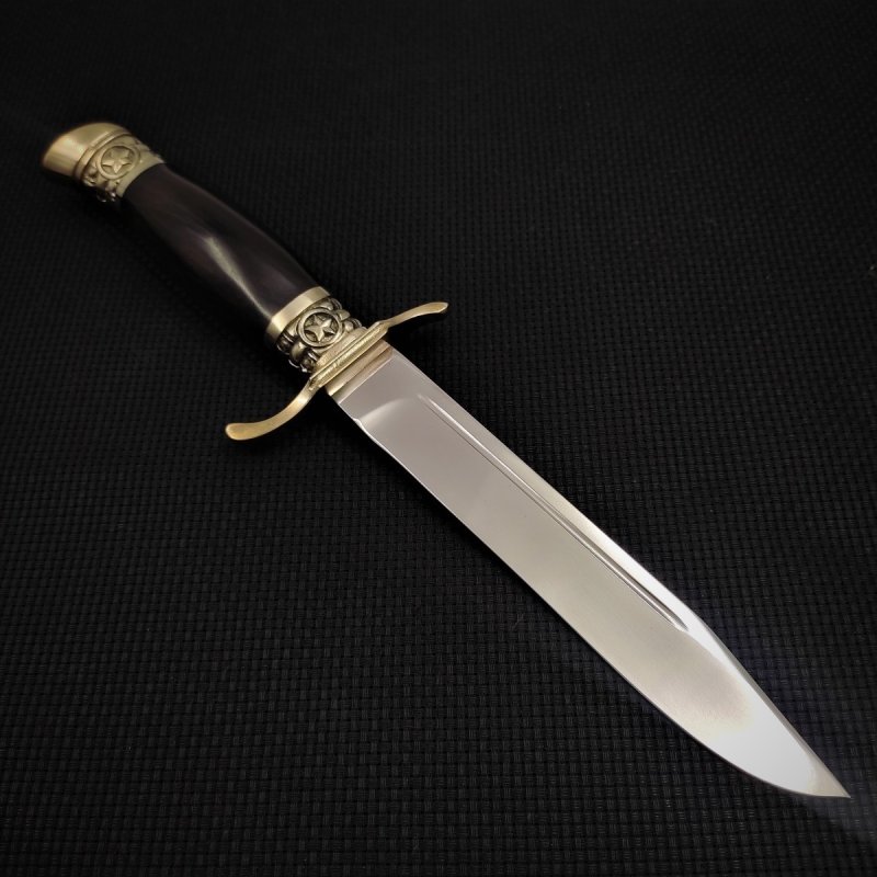 Нож Разведчик из стали Х12МФ, рукоять граб, литьё мельхиор в интернет-магазине art-steel.ru, фото