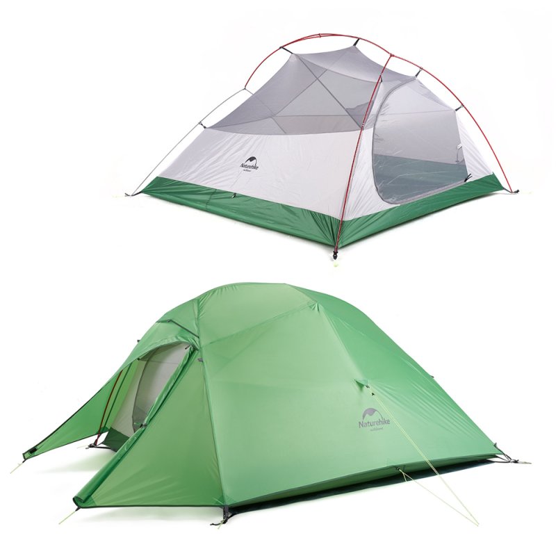Палатка сверхлегкая трехместная Naturehike NH18T030-T с ковриком, зеленая, 20D в интернет-магазине art-steel.ru, фото