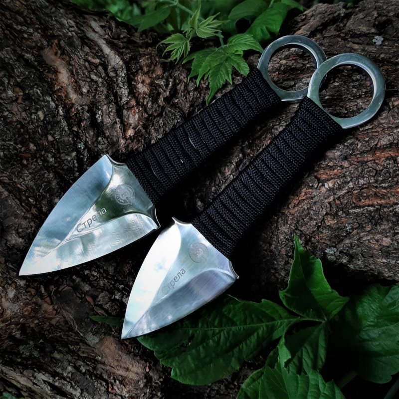 Набор метательных ножей Стрела (2 шт.), сталь 420, рукоять обмотка паракордом в интернет-магазине art-steel.ru, фото