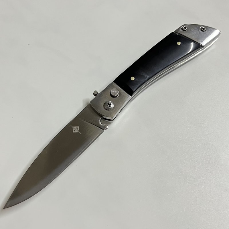 Автоматический складной нож Scout (кнопочный), сталь 65Х13, рукоять металл, смола в интернет-магазине art-steel.ru, фото