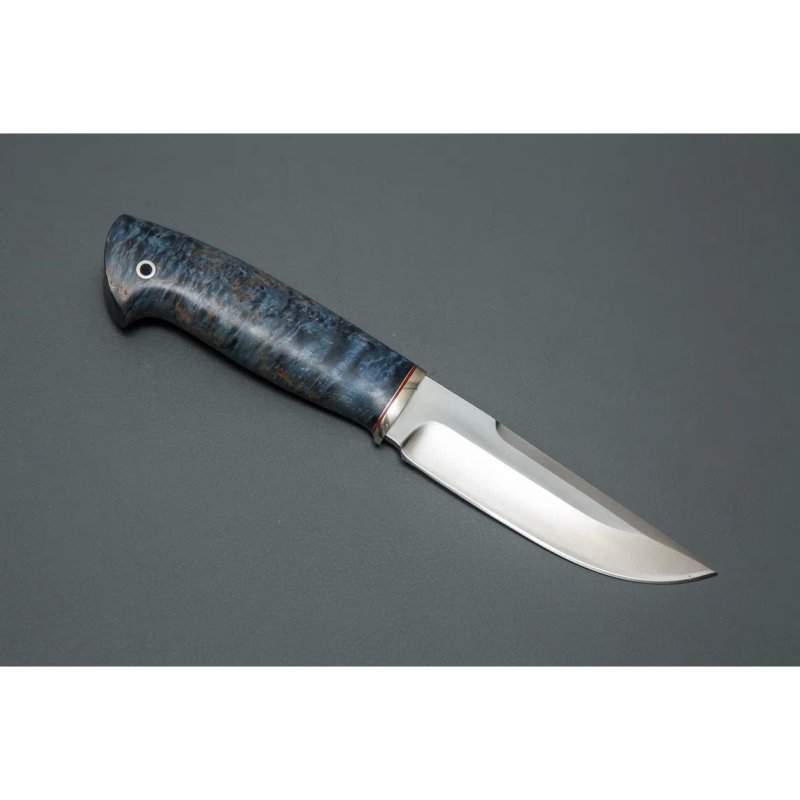 Нож Соболь из стали D2, рукоять карельская береза, литьё мельхиор в интернет-магазине art-steel.ru, фото