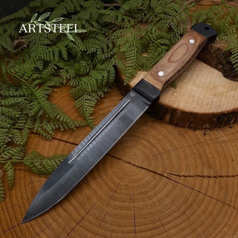 Нож Горец-2 из стали 65Г, рукоять дерево в интернет-магазине art-steel.ru, фото
