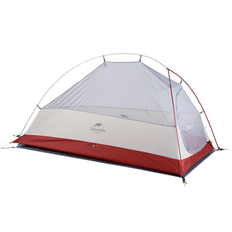 Палатка Naturehike Сloud up 1 NH18T010-T одноместная, с ковриком, серо-красная в интернет-магазине art-steel.ru, фото