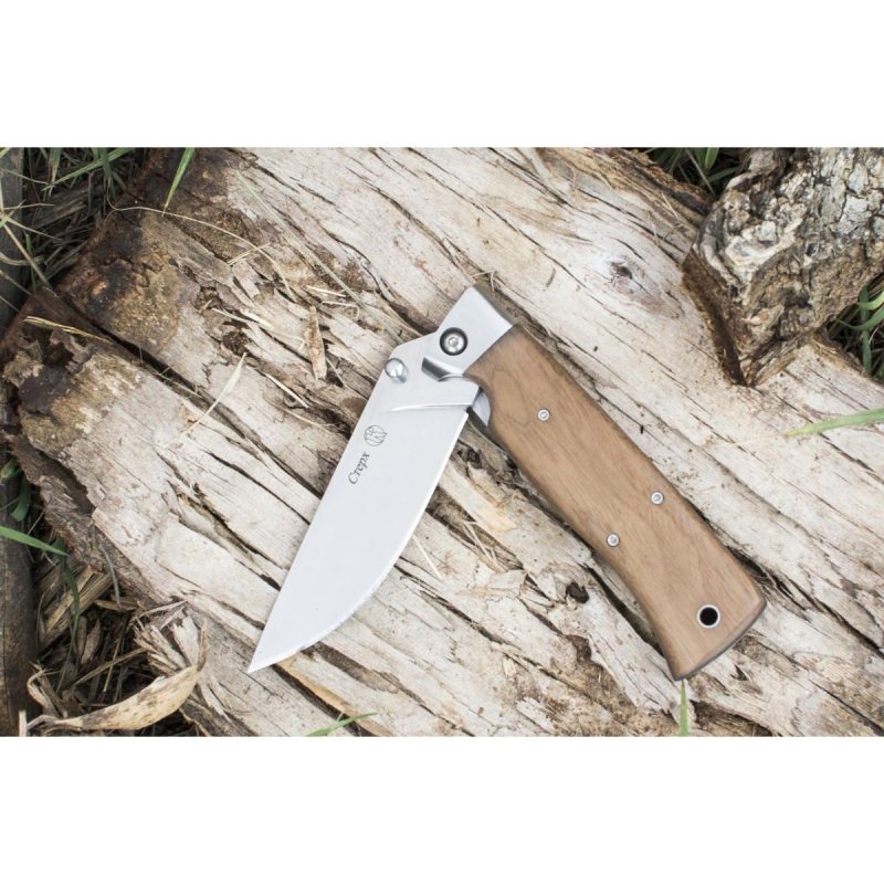 Складной нож Стерх, сталь AUS8, рукоять дерево, сталь в интернет-магазине art-steel.ru, фото