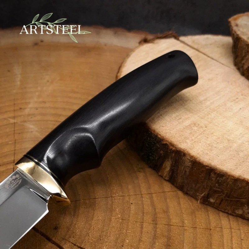 Нож Олень из стали Х12МФ, рукоять латунь, граб в интернет-магазине art-steel.ru, фото