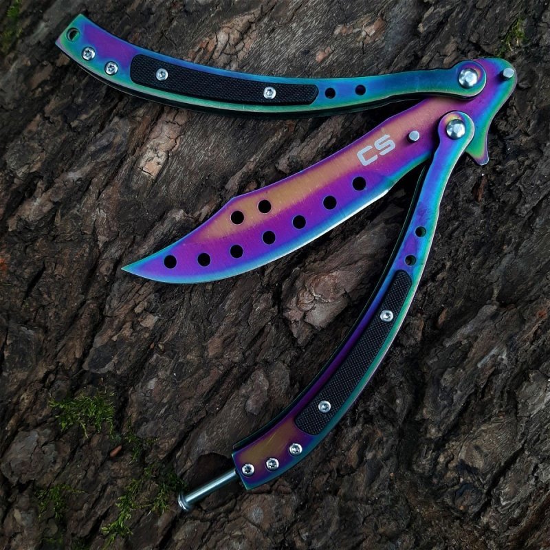 Нож бабочка сувенирный Viking Nordway, сталь 420, рукоять сталь, пластик в интернет-магазине art-steel.ru, фото