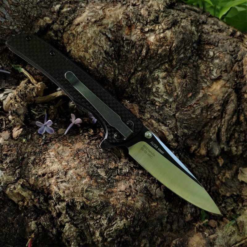 Складной нож ORION, сталь AUS8, рукоять G10, карбон в интернет-магазине art-steel.ru, фото