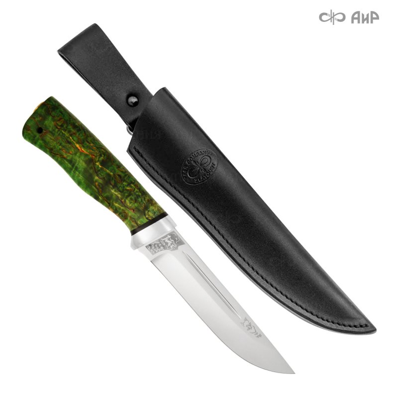 Универсальный нож Бекас, сталь CPR, рукоять стабилизированная карельская береза в интернет-магазине art-steel.ru, фото