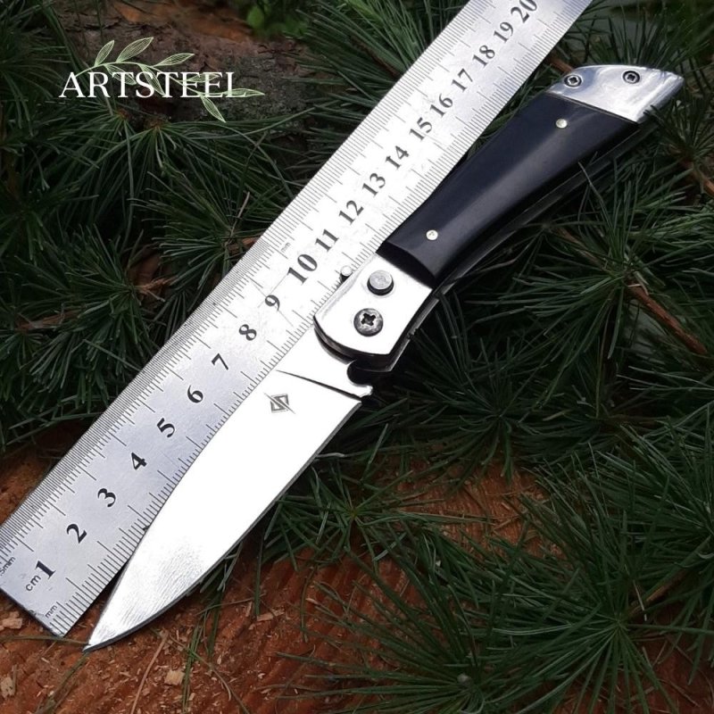 Автоматический складной нож Scout (кнопочный), сталь 65Х13, рукоять металл, смола в интернет-магазине art-steel.ru, фото