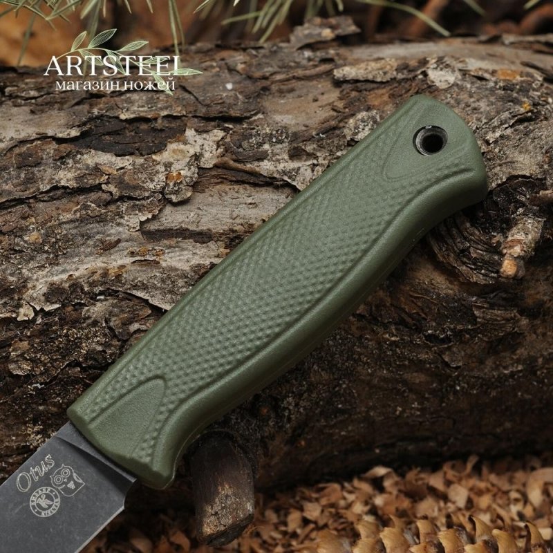 Туристический нож Otus (Отус), сталь AUS8, рукоять эластрон в интернет-магазине art-steel.ru, фото