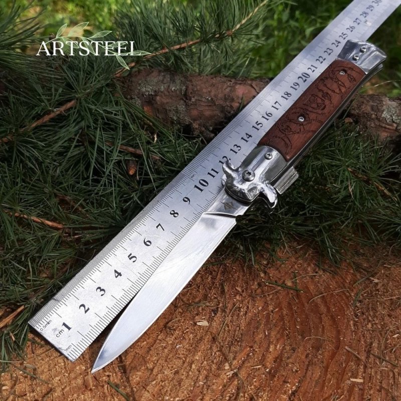 Складной нож Morrigan, сталь 65Х13, рукоять дерево в интернет-магазине art-steel.ru, фото