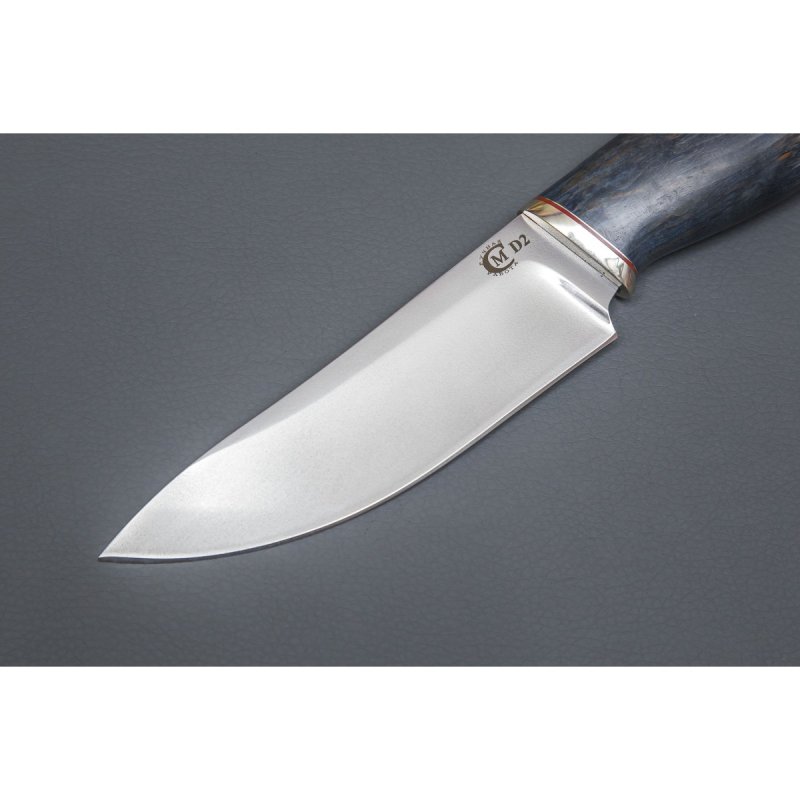 Нож Кайман из стали D2, рукоять карельская береза, литьё мельхиор в интернет-магазине art-steel.ru, фото