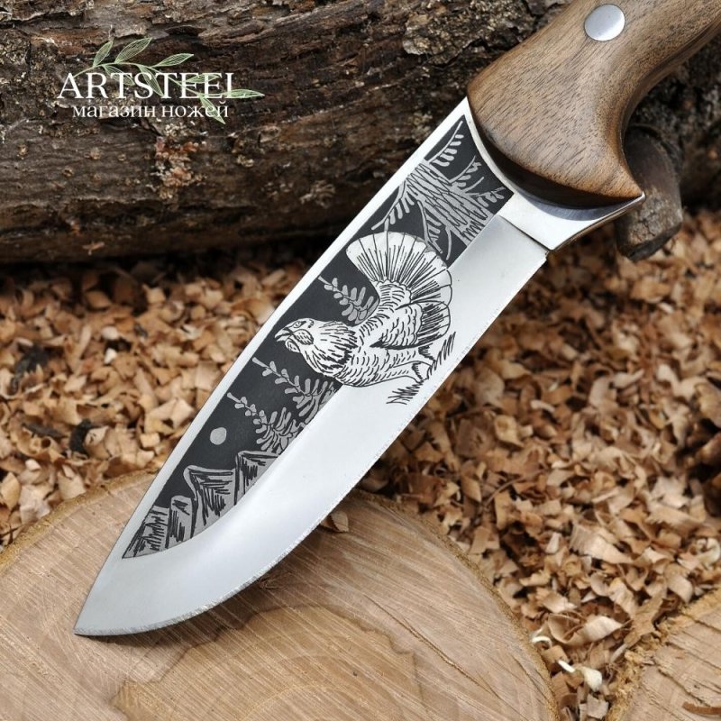 Нож Глухарь художественно-оформленный в интернет-магазине art-steel.ru, фото