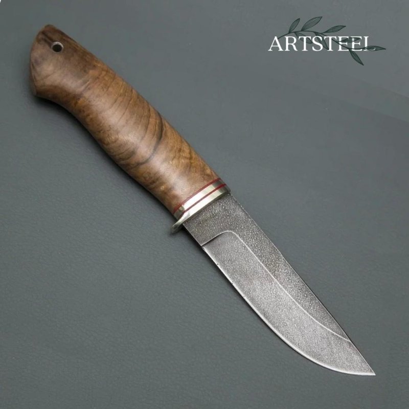 Нож Егерь из стали ХВ-5, рукоять орех, литье мельхиор в интернет-магазине art-steel.ru, фото
