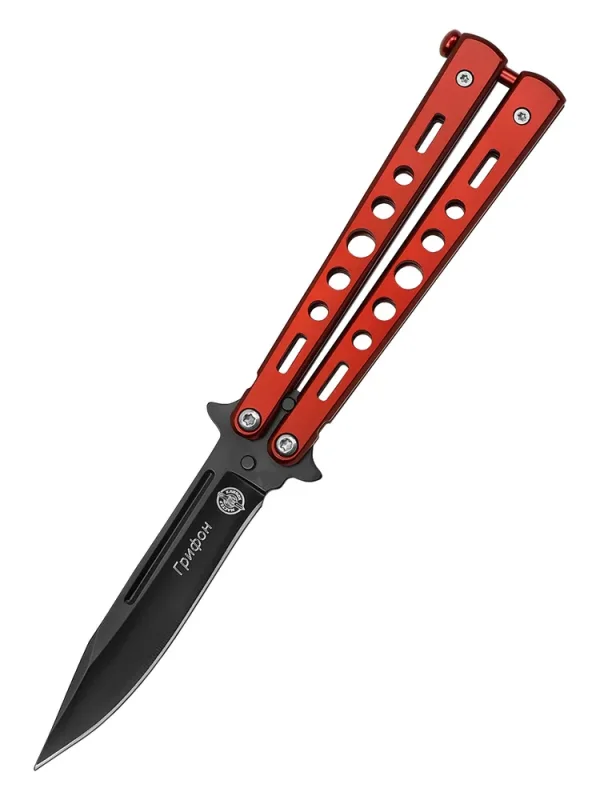 Универсальный складной нож-бабочка Грифон, сталь 420, рукоять сталь в интернет-магазине art-steel.ru, фото