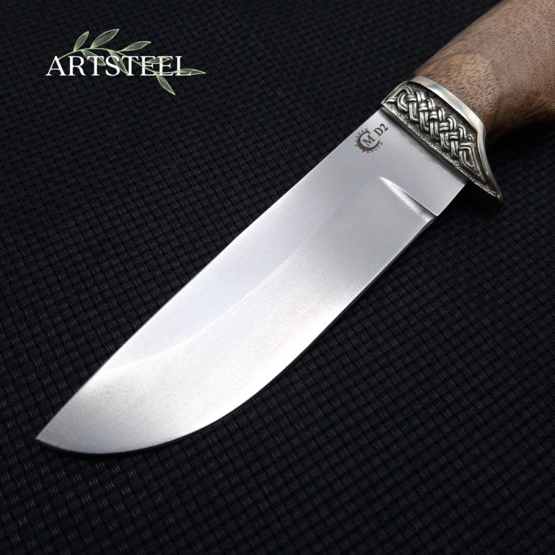 Нож Егерь из стали D2, рукоять ореховый кап в интернет-магазине art-steel.ru, фото