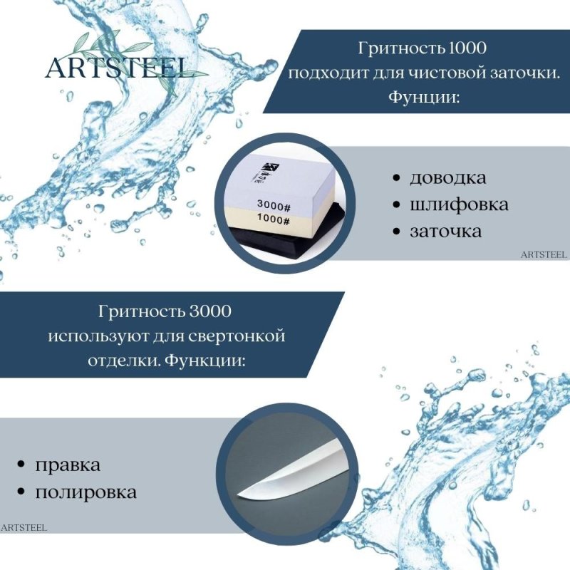 Брусок водный точильный из корунда Taidea доводочный в интернет-магазине art-steel.ru, фото