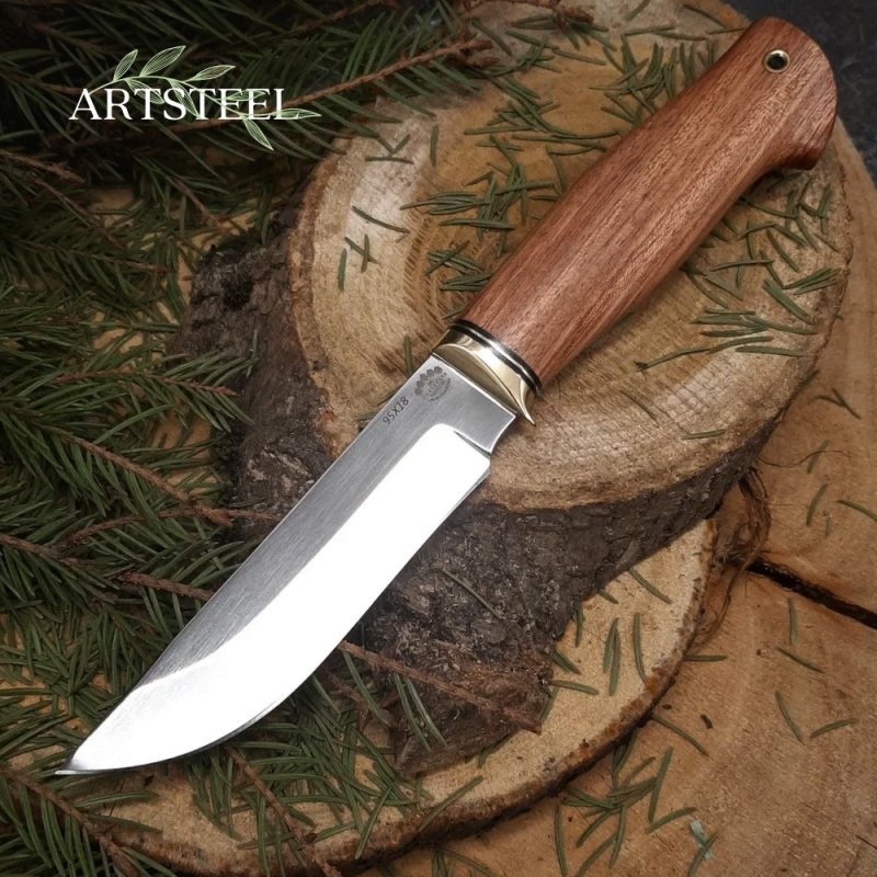 Нож Атаман из стали 95х18, рукоять латунь, бубинга в интернет-магазине art-steel.ru, фото