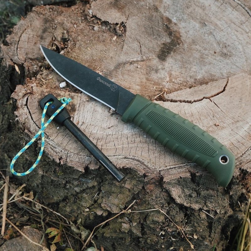 Туристический нож Финский, сталь AUS8, рукоять эластрон в интернет-магазине art-steel.ru, фото