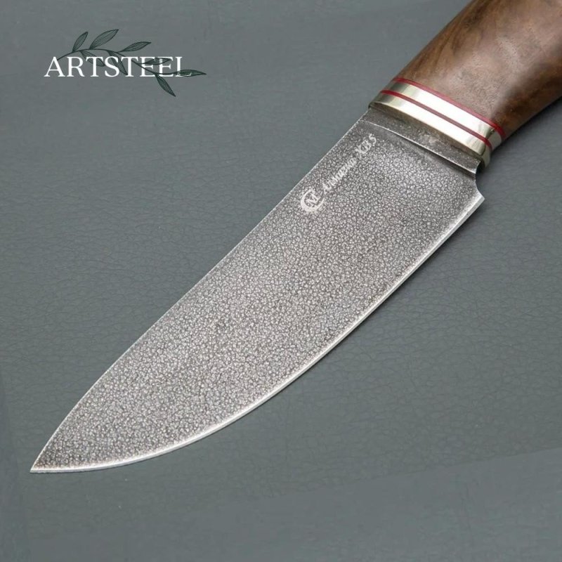 Нож Кайман из стали ХВ-5, рукоять орех, литье мельхиор в интернет-магазине art-steel.ru, фото