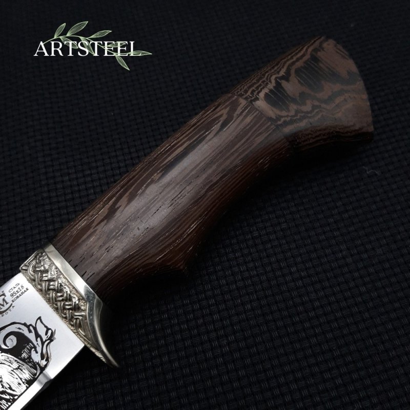 Нож Егерь из стали 95Х18, рукоять венге, литье мельхиор в интернет-магазине art-steel.ru, фото