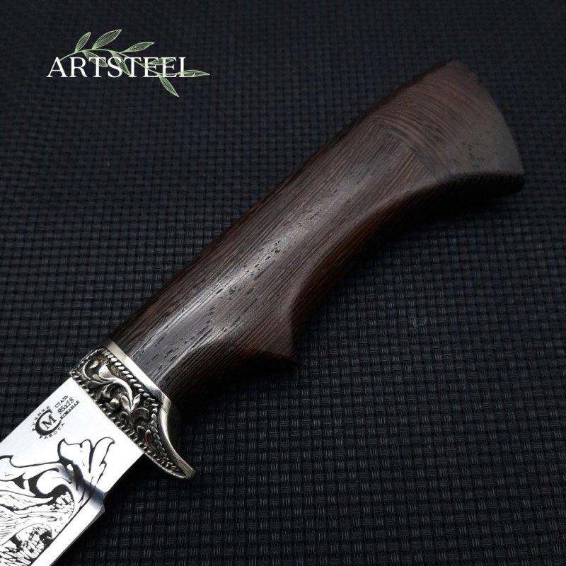 Нож Мангуст из стали 95Х18, рукоять венге, литье мельхиор в интернет-магазине art-steel.ru, фото
