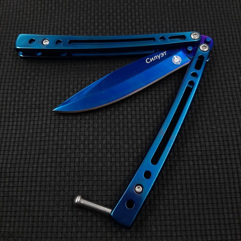 Нож бабочка Силуэт, сталь 420, рукоять сталь в интернет-магазине art-steel.ru, фото