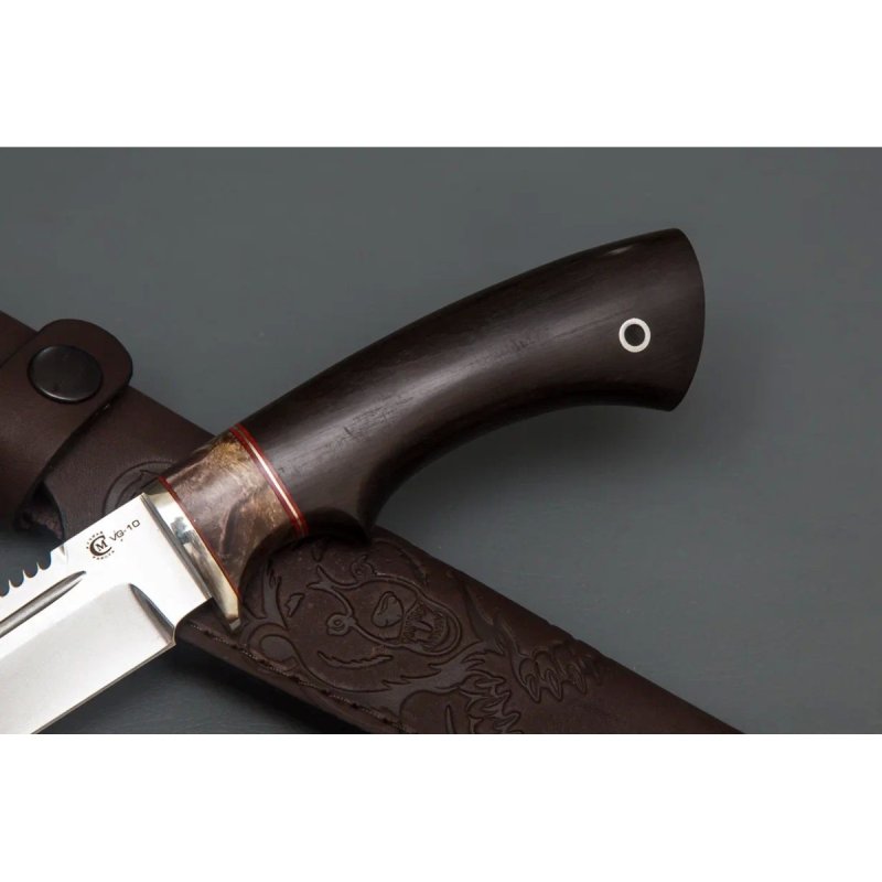 Нож Щука из стали VG-10, рукоять карельская береза, черное дерево в интернет-магазине art-steel.ru, фото