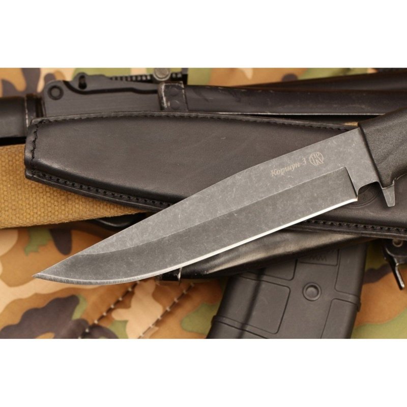 Охотничий нож Коршун-3, сталь AUS8, рукоять эластрон в интернет-магазине art-steel.ru, фото