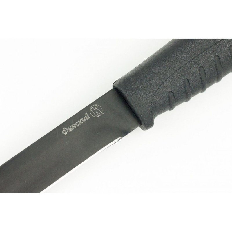 Нож Финский Х12МФ стоунвош черный эластрон в интернет-магазине art-steel.ru, фото