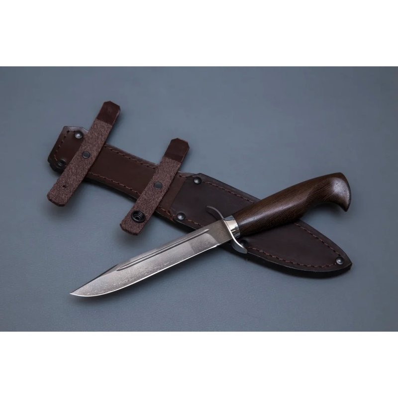 Нож Разведчик из стали Х12МФ, рукоять венге, литье мельхиор в интернет-магазине art-steel.ru, фото
