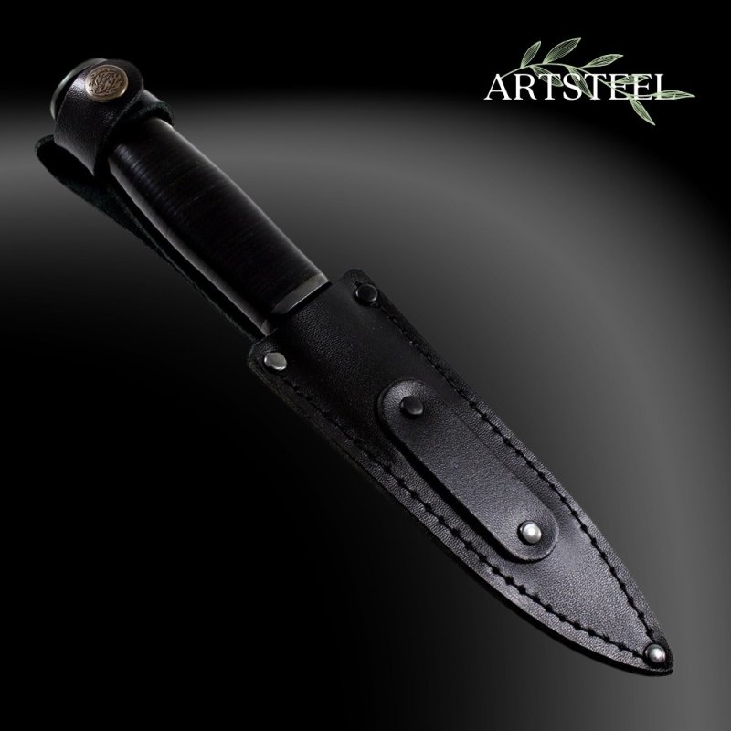 Нож Тень, сталь AUS8, рукоять натуральная кожа в интернет-магазине art-steel.ru, фото
