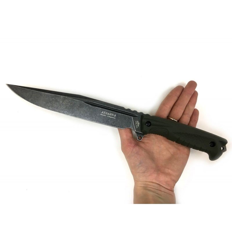Охотничий нож Атлант-3, сталь AUS8, рукоять резина в интернет-магазине art-steel.ru, фото