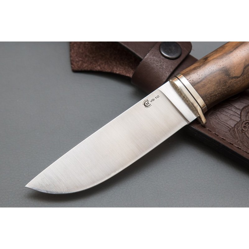 Нож Егерь из стали VG-10, рукоять ореховый кап в интернет-магазине art-steel.ru, фото
