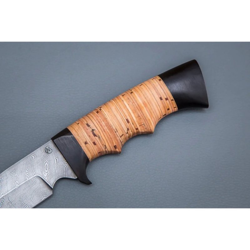 Нож Легионер из дамасской стали, рукоять береста, граб в интернет-магазине art-steel.ru, фото