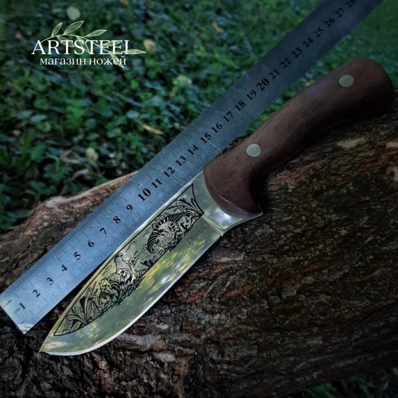 Туристический нож Глухарь, сталь AUS8, рукоять дерево в интернет-магазине art-steel.ru, фото