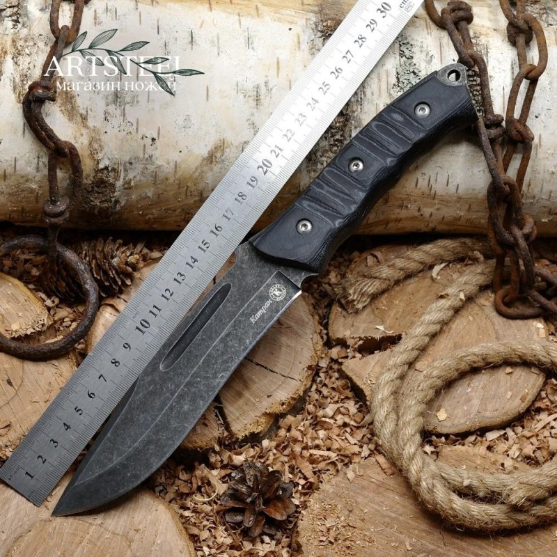 Туристический нож Катран, сталь AUS8, рукоять текстолит в интернет-магазине art-steel.ru, фото