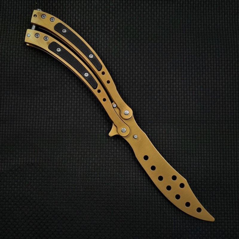 Нож бабочка тренировочный Viking Nordway, сталь 420, рукоять сталь в интернет-магазине art-steel.ru, фото