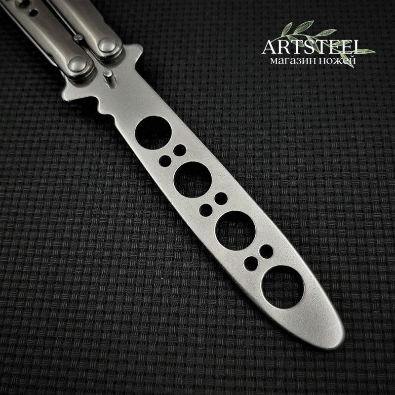 Нож бабочка тренировочный Серербристый Рыцарь в интернет-магазине art-steel.ru, фото