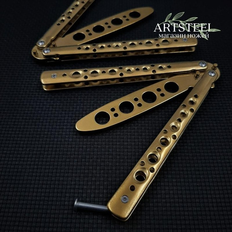Нож бабочка тренировочный Золотой Рыцарь в интернет-магазине art-steel.ru, фото
