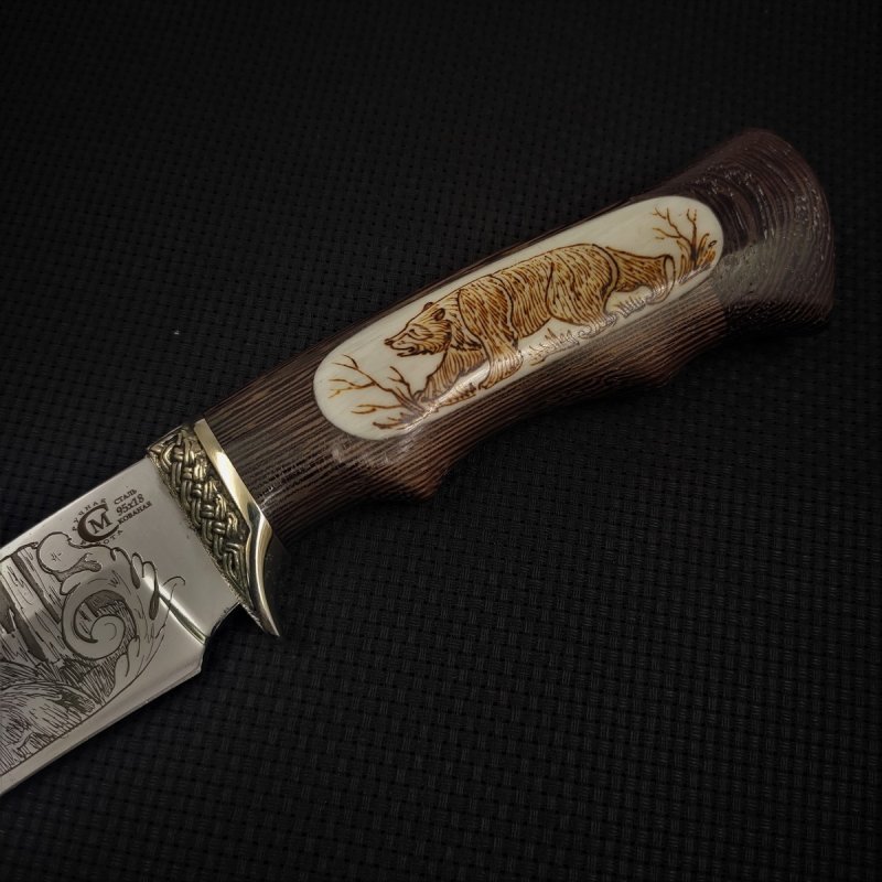 Нож Близнец из стали 95х18, рукоять венге, литьё мельхиор в интернет-магазине art-steel.ru, фото