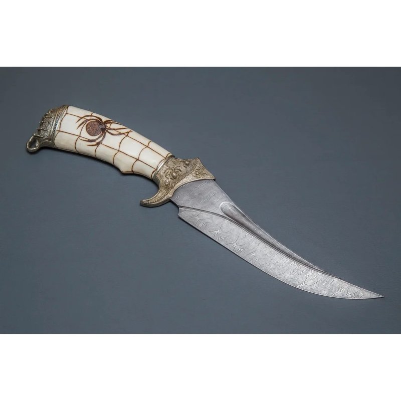 Нож Корсар из дамасской стали, рукоять из кости, литье мельхиор в интернет-магазине art-steel.ru, фото