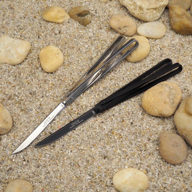 Нож бабочка Скат-M, сталь 440, рукоять сталь в интернет-магазине art-steel.ru, фото