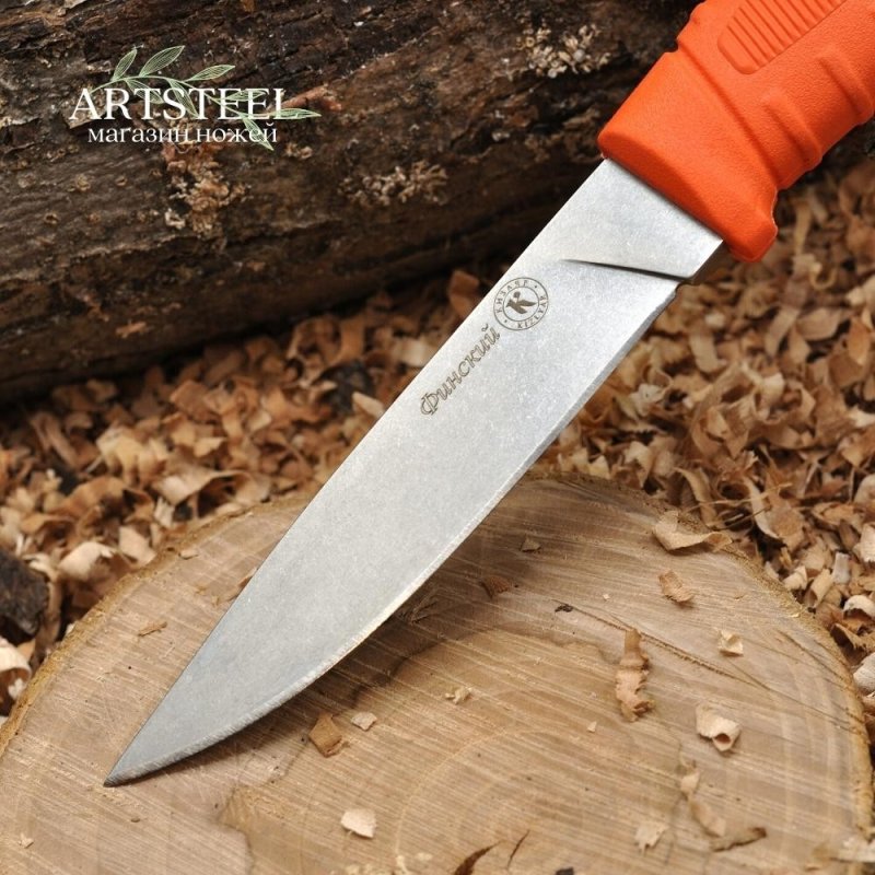 Туристический нож Финский, сталь AUS8, рукоять эластрон в интернет-магазине art-steel.ru, фото