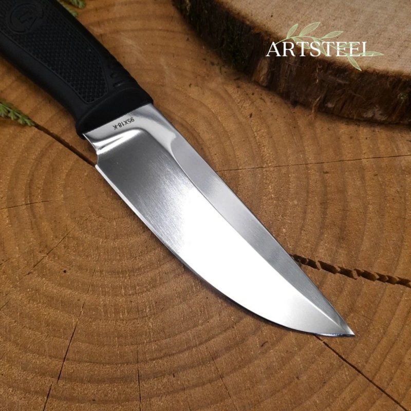 Нож Пласт-2Т из стали 95Х18, рукоять резина в интернет-магазине art-steel.ru, фото