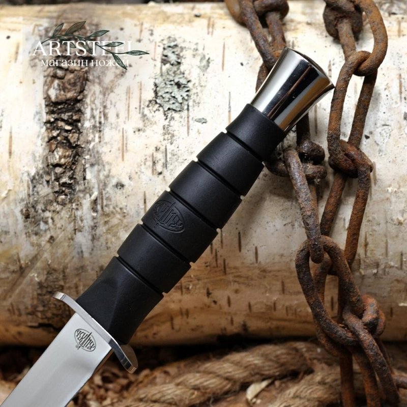 Охотничий нож Адмирал-2, сталь 65Х13, рукоять резина, сталь в интернет-магазине art-steel.ru, фото