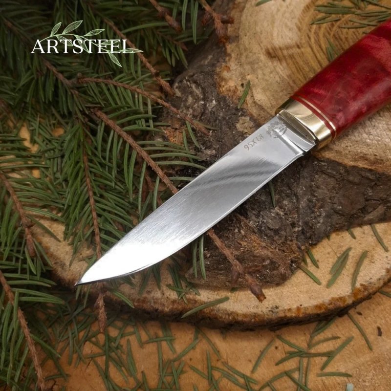 Нож Маус из стали 95Х18, рукоять дерево, латунь в интернет-магазине art-steel.ru, фото