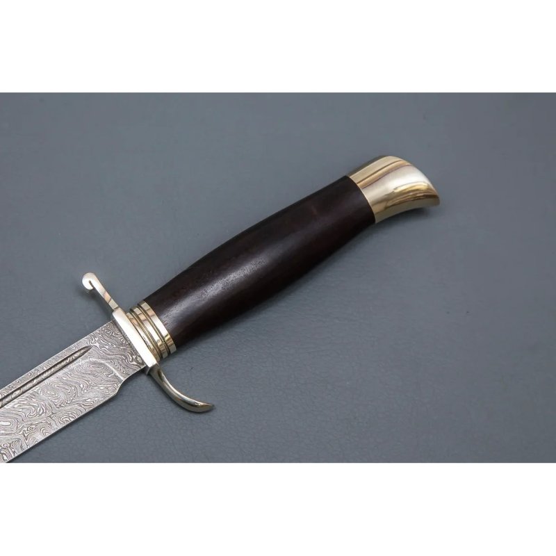 Нож НКВД из дамасской стали, рукоять черное дерево, литьё мельхиор в интернет-магазине art-steel.ru, фото