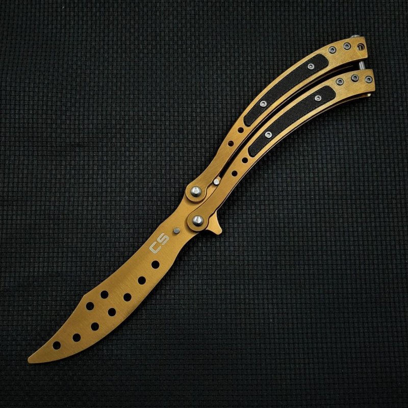 Нож бабочка тренировочный Viking Nordway, сталь 420, рукоять сталь в интернет-магазине art-steel.ru, фото